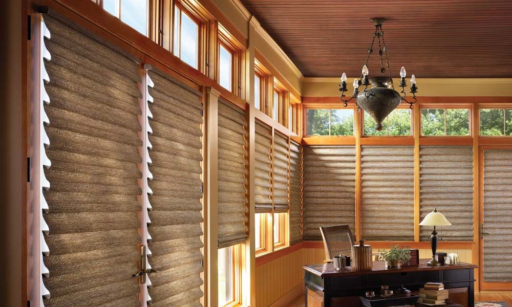 Roman Shades by Hunter Douglas in a home office